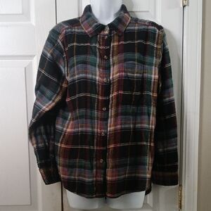 American Eagle boyfriend fit plaid flannel shirt Sz S NWOT